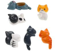 Alipis 6pcs Adorables Mini-Figurines de Chats en PVC pour Décoration Tableau de Bord et Bureau, Accessoires Mignons pour Intérieur Voiture, Présent d'anniversaire