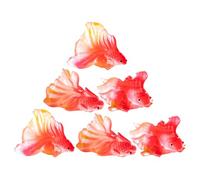 Alipis 6pcs Figurines de Poissons Rouges Miniatures en Résine, Décorations Réalistes et Légères pour Aquarium et Jardins Féériques, Ornements de Paysage Micro