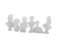 Alipis 6pièces Mini-Buste Plâtre Sculpture De Petit Figurine Mythologique Décoration De Bureau Lot de Mini-Sculptures Plâtre