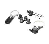 Alipis 7 pièces Loupe de Poche Portable avec LED de Loupes de Montre et Bijoux Microscope Compact pour Réparation et Détection de Monnaie