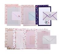 Alipis 8 Ensembles Papier à Lettre Floral et Animalier Set avec Enveloppes Colorées Papier à Correspondance Lisse pour Lettres Messages et Cartes de Vœux
