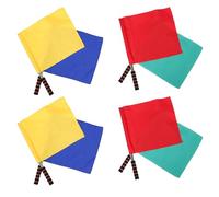 Alipis 8 pièces Kit de Drapeaux Arbitre Multicolores avec Manche Acier Inoxydable Drapeaux de Signalisation Légers pour Football Volley-ball et Arbitrage Polyvalent