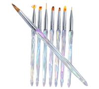 Alipis 8 pièces Set de Stylos Nail Dotting Manucure pour Peinture Ongles Pinceaux Fin Manucure DIY Outils Durables pour Salon et Usage Personnel