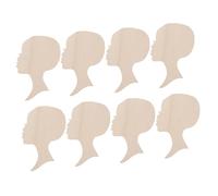 Alipis 8 pièces Tranches Bois Vierges Forme Tête Africaine DIY Peinture Artisanat Décoration Créative