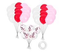 Alipis 80 Pièces Ballons pour Décoration Saint-valentin et Mariage Kit Ballons Latex et Aluminium pour Fête Rouge Rose Blanc avec Paillettes Décoration Facile et Festive