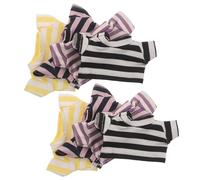 Alipis 8pièces Tenues pour Peluches avec T-Shirts Rayés et Robe Soi-même pour Poupée Animal Coton