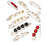 Alipis 9pcs Clip de Robe Femme en Abs et Alliage Perle, Pinces à Pull Classiques et Délicates pour Fixer Chandail et Chapeau, Accessoire Élégant pour Femme