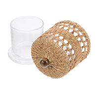 Alipis Abat-jour en Verre pour Bougie Parfumée Finition Fine et Paille, Facile à Utiliser, pour Bureau et Salle D'étude, Style Rustique Simple