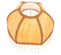 Alipis Abat-Jour Vintage à Pompon en Tissu Imitation Peau de Mouton Diamètre 20 CM Culot E27 pour Lampe de Table et Lampadaire Couleur Marron Clair Décoration Intérieure Rétro et