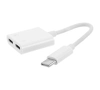 Alipis Adaptateur Audio Type-c Blanc vers Jack 3,5mm avec Port de Charge, Cuivre Portable pour Écouteurs et Charge Simultanée Usage Quotidien et Voyage