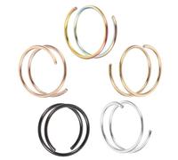 Alipis Anneaux de Nez Piercing Nez Unique en Acier Inoxydable 5 Pièces à Double Spirale Confortables et Finement Polis Décorations de Rue et Performances