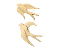 Alipis Applique Dorée en Laiton, Sculptures Oiseaux à Suspendre au Mur, Lot de 2, Finition Lisse, Fixation Sûre, Salon et Salle à Manger