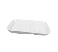 Alipis Assiette Carrée Porcelaine avec Compartiments Plateau Déjeuner Céramique Blanche Assiette Compartimentée pour Repas Équilibré pour Steak Déjeuner de Maison Fonctionnelle