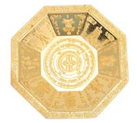 Alipis Assiette de Culte Bouddhiste Octogonale en Fer pour Décoration | Style Religieux Rétro, Résistante à Décoloration, Usage Domestique et Offrandes Familiales, Teinte Or