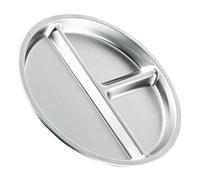 Alipis Assiette Inox Compartimentée Sections Assiette Cantine Plateau Repas Divisé Sécurité pour Adultes