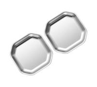 Alipis Assiettes Octogonales Style Coréen 2pcs en Acier Inoxydable Faciles à Nettoyer, Polissage Lisse, pour Apéritif et Thé de -