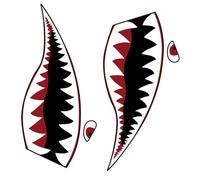 Alipis Autocollant PVC Décoratif Imperméable Bouche de Requin Sticker Mural pour Bateau Gonflable Kayak Adhésif Créatif pour Décoration Intérieure et Extérieure
