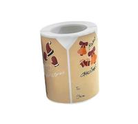 Alipis Autocollants de Noël 250 Pièces Rouleau Étiquettes Présents en Papier Kraft Carré Motifs Sapin Bonhomme de Neige et Renne Autocollants Festifs DIY pour Décoration et Emballage