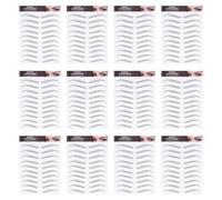 Alipis Autocollants de Transfert pour Sourcils Imperméables en Papier Noir, 12 Feuilles, Longue Tenue, Adaptés aux Sourcils Clairsemés, pour Débutants
