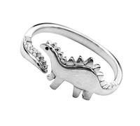 Alipis Bague de Mode en Alliage Argenté Ouverture, Design Dinosaure Stylé, Anneau Ajustable pour Décoration Quotidienne et Costume