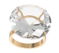 Alipis Bague Simulée de Mariage Anneau Cristal Ajustable Décoration Comique Anniversaire Accessoire de Demande Mariage