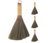 Alipis Balai à Franges en Paille Naturelle Fait Main, Lot de 4pcs Poignée Confortable, pour Nettoyage Quotidien de Canapé et Lit
