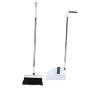 Alipis Balai et Pelle à Poussière Blanc avec Manche Détachable Acier Inoxydable Balayette Anti-Cheveux Pivotante pour Nettoyage Quotidien Sol Maison