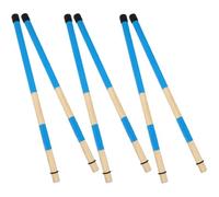 Alipis Balais de Batterie en Bois 19 Branches, 3 Paires, Bleu, Accessoires pour Instruments de Musique, Balai de Tambour Léger et Portable, Baguettes de Percussion pour Batterie Jazz