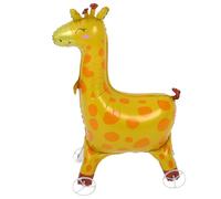 Alipis Ballon Girafe 3D Debout Roulettes Ballon à Motifs Animaux en Film Décoration Jungle pour Fête D’Anniversaire Article de Fête Tropical pour Garçon et Filles