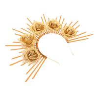 Alipis Bandeau de Déesse Élégant Style Couronne et Halo Lumineux en Plastique Couleur Or Accessoire Coiffure pour Cheveux pour Fêtes et Banquets