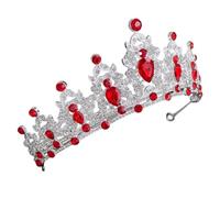 Alipis Bandeau de Fête de Concours Rouge en Alliage Baroque Strass, Diadème Élégant pour Mariages et Occasions Spéciales, Éclat Incomparable et Raffinement Assuré
