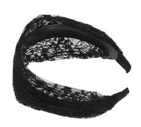 Alipis Bandeau Large Dentelle Noire Accessoire Cheveux Femme Élégant et Confortable Serre-tête Décoratif Uni pour Fête Maquillage et Sorties Quotidiennes