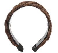 Alipis Bandeau Tressé pour Postiche Femme en Fibre Synthétique Extensible, Couleur Châtain Clair, Accessoire Cheveux Mode pour Coiffure, Maintien Confortable pour Visage, Sport et Usage