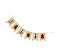 Alipis Banderole Noël Toile de Jute à Carreaux Rouge et Noir Guirlande Fanions Décorative Suspendue pour Fête de Noël Décoration Suspendue Chaleureuse pour Maison et Bureau