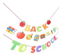 Alipis Bannière de Rentrée Scolaire Décorative avec Fanions Pomme Sac à Dos Règle et Bus Suspension Colorée pour Fête et Accueil Classe Décoration Saisonnière Facile à Installer