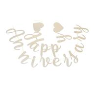 Alipis Bannière Décorative de Fête D'anniversaire de Mariage en Papier Doré à Paillettes, Pré-assemblée sans Montage, Guirlande Réutilisable pour Décoration Romantique D'anniversaire