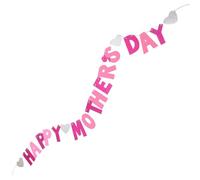 Alipis Bannière Fête des Mères Pailletée Rose Décoration Suspendue pour Intérieur et Fête Joyeuse