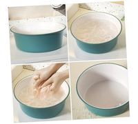 Alipis Bassin de Lavage Multi-usage Plastique Cuvette Ronde Pratique et Portable pour Bain de Visage et Cuisine Vasque Légère et Compacte pour Salle de Bain et Salon Design Bicolore Vert