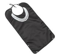 Alipis Bavoir pour Adultes Imperméable en Satin et Pu, Lavable Ramasse-miettes, Portable, Personnes Âgées à Domicile et Aidants