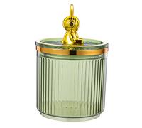 Alipis Bocal Décoratif en Acrylique Transparent pour -Tiges Pot de Rangement Multifonctionnel Couvercle Style pour Maison et Salle de Bain Couleur Verte 1 Pièce