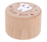 Alipis Boîte à Dents de Lait pour Garçon Fille Contenant un Présentoir Bois pour Conservation des Petites Dents Perdues