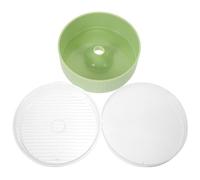 Alipis Boîte à Herbe à Chat sans Terre, Plastique Respirant à Double Couche | Bac Léger Vert Clair, Grille Supérieure et Couvercle, pour Orge et Catnip sur Balcon