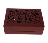 Alipis Boîte à Musique à Manivelle 30 Notes en Bois Rouge Classique, Coffret Vide Gravé pour Mécanismes et Accessoires, Kit DIY pour Assemblage et Rangement, Décoration et Réparation