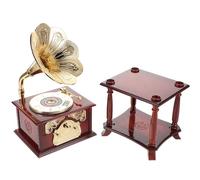 Alipis Boîte à Musique Gramophone Rétro Mini, Plastique et Métal, Portable, Airs Classiques, Décoration de Table, Présent pour Célébrations