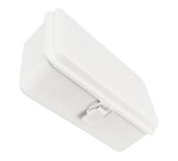 Alipis Boîte à Outils Vintage en Métal Blanc Fermoir Verrouillable Conteneur de Stockage Multifonction Petit Porte-Ruban Boîte de Rangement Sécurisée pour Bureau et Atelier 1 Pièce