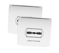 Alipis Boîte à Rasoirs Jetable 2 Pièces Taille Compacte en Métal Blanc à Déchets de Rasage pour Salon de Coiffure Domestique Rangement Sûr et Portable