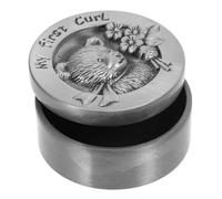 Alipis Boîte à Souvenirs Bébé Pour Première Coupe De Cheveux En Métal Couleur Étain Antique, Motif Ours, Petite Taille, Conserve Boucles Précieuses, Présent Souvenir D’enfance