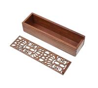 Alipis Boîte à Stylos Bois Oblongue avec Couvercle Boîte de Rangement Papeterie Compacte et Résistante Plumier Étudiant Multifonction pour Bureau et École