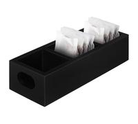 Alipis Boîte À Thé En Bois Noire Avec Plusieurs Compartiments, Organisateur Compact Et Élégant Pour Sachets De Thé, Rangement Pratique Et, Dimensions 24 X 8 X 5,5 Cm