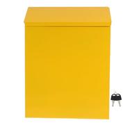 Alipis Boîte aux Lettres Murale en Fer Jaune Boîte à Suggestions Créative Grosse Capacité Usage Domestique et Bureau Design Simple et Fonctionnel